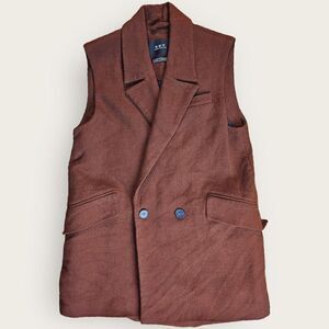SET Urban Deluxe Longline Vest Dark Burnt Red/Brown